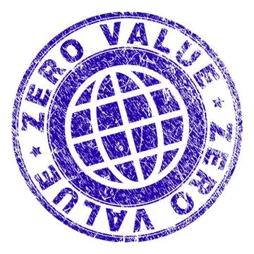Grunge Textured ZERO VALUE Stamp Seal Stock Illustration