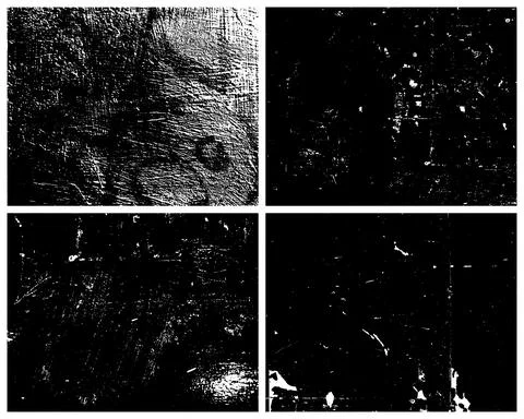 Grunge Textures Vector Pack. Grit Texture, Rough Texture, Vintage Texture. Stock Illustration