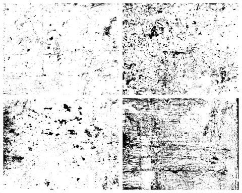 Grunge Textures Vector Pack. Grit Texture, Rough Texture, Vintage Texture. Stock Illustration