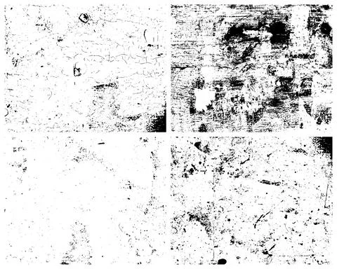 Grunge Textures Vector Pack. Grit Texture, Rough Texture, Vintage Texture. Stock Illustration