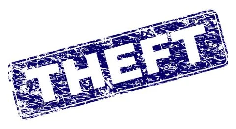 Grunge THEFT Framed Rounded Rectangle Stamp 스톡 일러스트