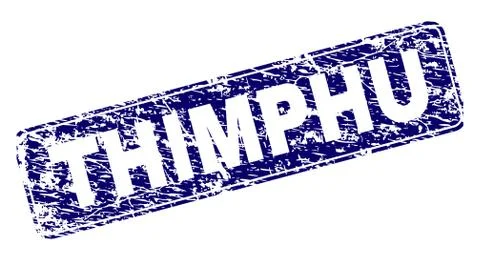 Grunge THIMPHU Framed Rounded Rectangle Stamp Stock Illustration