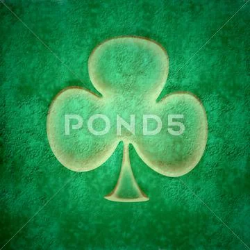 Grunge three-leaf clover Stock Illustration
