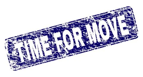 Grunge TIME FOR MOVE Framed Rounded Rectangle Stamp 스톡 일러스트