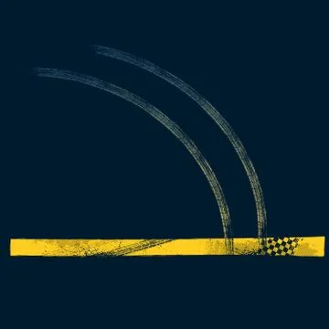 Grunge tire track path background Stock Illustration