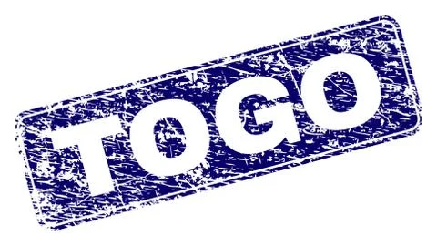 Grunge TOGO Framed Rounded Rectangle Stamp Stock Illustration