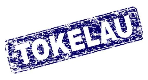 Grunge TOKELAU Framed Rounded Rectangle Stamp Stock Illustration