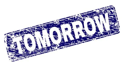 Grunge TOMORROW Framed Rounded Rectangle Stamp 스톡 일러스트