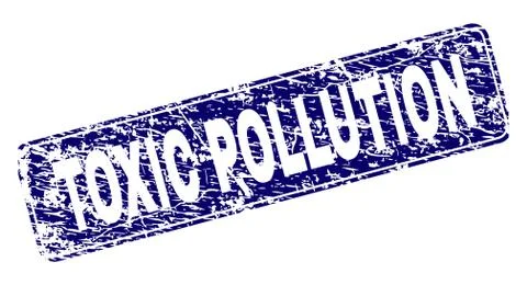 Grunge TOXIC POLLUTION Framed Rounded Rectangle Stamp Stock Illustration