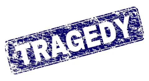 Grunge TRAGEDY Framed Rounded Rectangle Stamp 스톡 일러스트