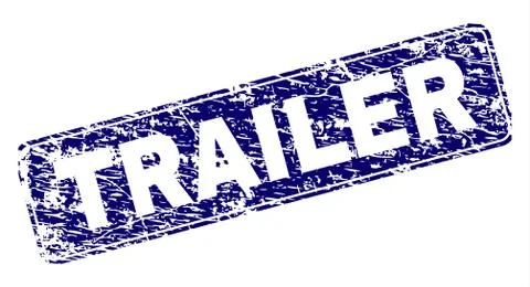 Grunge TRAILER Framed Rounded Rectangle Stamp Stock Illustration
