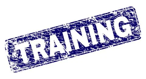 Grunge TRAINING Framed Rounded Rectangle Stamp Stock Illustration