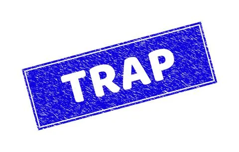 Grunge TRAP Textured Rectangle Stamp Stock Illustration