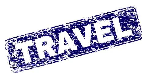 Grunge TRAVEL Framed Rounded Rectangle Stamp Stock Illustration