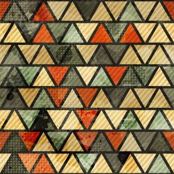 Grunge triangle seamless pattern Stock Illustration
