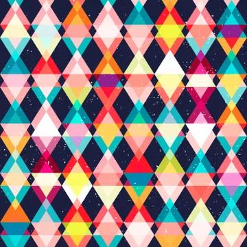Grunge triangle seamless pattern. Stock Illustration