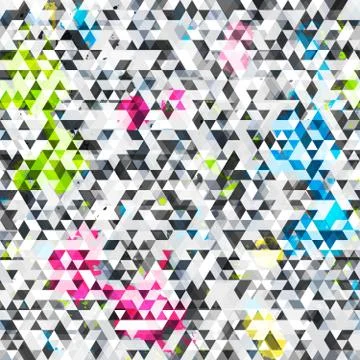 Grunge triangle seamless pattern Stock Illustration