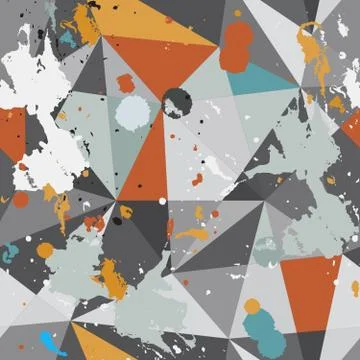 Grunge triangle seamless pattern Stock Illustration