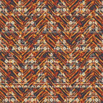 Grunge triangles orange pattern Stock Illustration