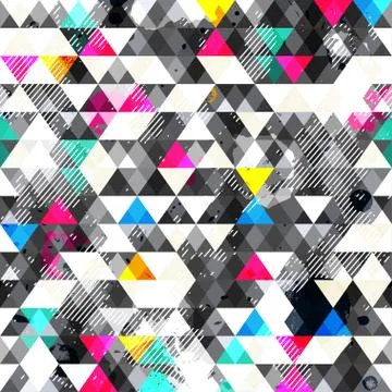 Grunge triangles. Seamless pattern Stock Illustration