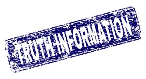 Grunge TRUTH INFORMATION Framed Rounded Rectangle Stamp Stock Illustration