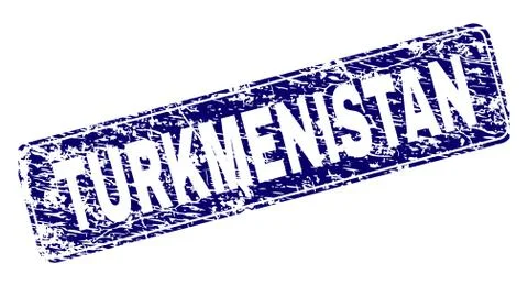 Grunge TURKMENISTAN Framed Rounded Rectangle Stamp 스톡 일러스트