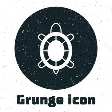 Grunge Turtle icon isolated on white background. Monochrome vintage drawing.. Stock Illustration