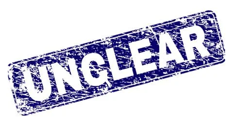 Grunge UNCLEAR Framed Rounded Rectangle Stamp Stock Illustration