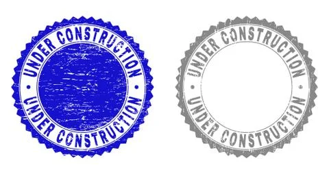 Grunge UNDER CONSTRUCTION Textured Stamp Seals Stock Illustration