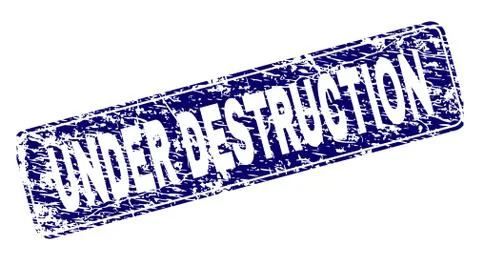 Grunge UNDER DESTRUCTION Framed Rounded Rectangle Stamp 스톡 일러스트