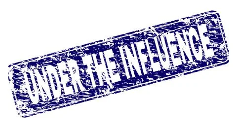 Grunge UNDER THE INFLUENCE Framed Rounded Rectangle Stamp Stock Illustration