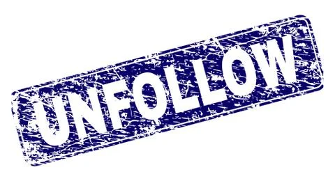 Grunge UNFOLLOW Framed Rounded Rectangle Stamp 스톡 일러스트