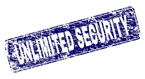 Grunge UNLIMITED SECURITY Framed Rounded Rectangle Stamp Stock Illustration