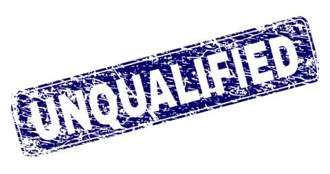 Grunge UNQUALIFIED Framed Rounded Rectangle Stamp 스톡 일러스트