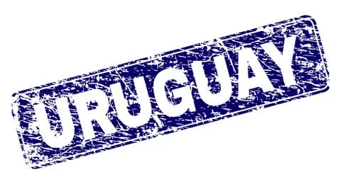 Grunge URUGUAY Framed Rounded Rectangle Stamp Stock Illustration