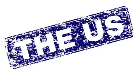 Grunge THE US Framed Rounded Rectangle Stamp 스톡 일러스트
