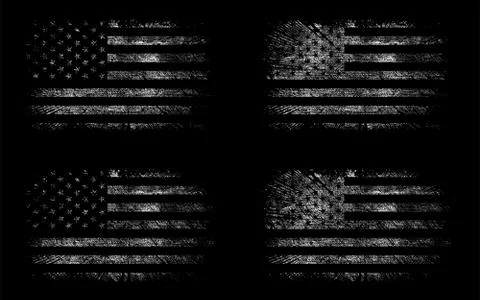 Grunge usa flag set vector design. Stock Illustration