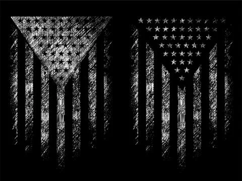 Grunge usa flag set vector design. Stock Illustration