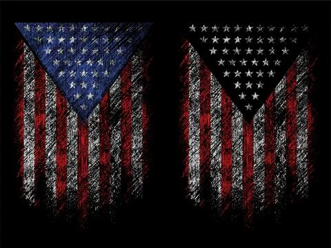 Grunge usa flag set vector design. Stock Illustration