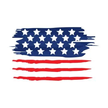Grunge USA flag style. Vector Stock Illustration