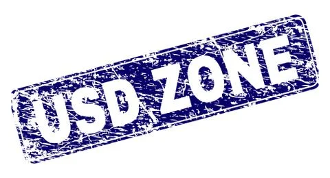 Grunge USD ZONE Framed Rounded Rectangle Stamp 스톡 일러스트