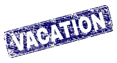 Grunge VACATION Framed Rounded Rectangle Stamp Stock Illustration