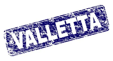 Grunge VALLETTA Framed Rounded Rectangle Stamp 스톡 일러스트