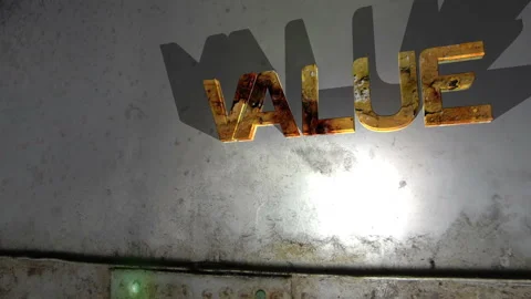 Grunge value text on the wall. Stock Footage 134579251