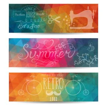 Grunge vector banner. abstract header vector background. triangle seamless ba Stock Illustration