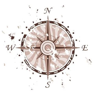 Grunge vector compass Stock Illustration