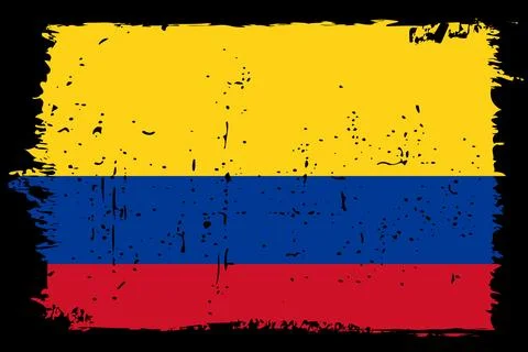 Grunge vector flag of Colombia Stock Illustration