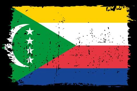 Grunge vector flag of Comoros Stock Illustration