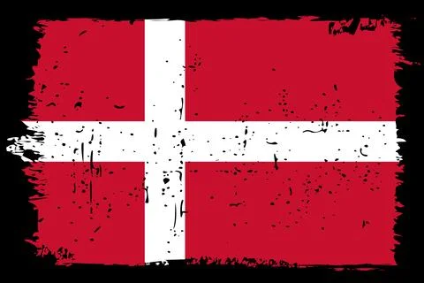 Grunge vector flag of Denmark Stock Illustration
