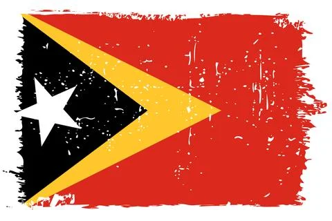 Grunge vector flag of East Timor Stock Illustration